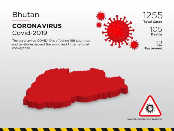 Bhutan Affected Country 3D Map – A Visual Tool for Understanding Global Pandemic Impact