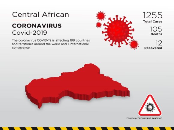 Central African Affected Country 3D Map: Visualizing Pandemic Impact