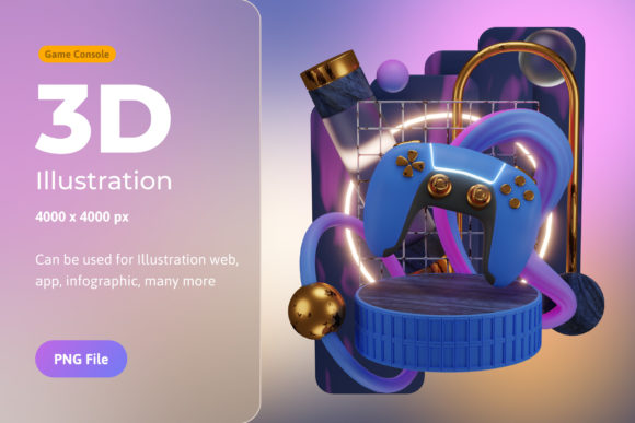 Elevating Design Strategy with 3D Illustration Game Console Abstract