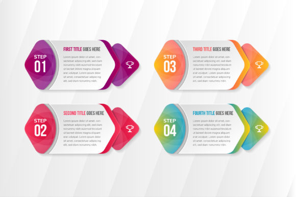 Four Option Infographic Arrow Hexagon: Visualizing Process Clarity for Business and Creative Workflows