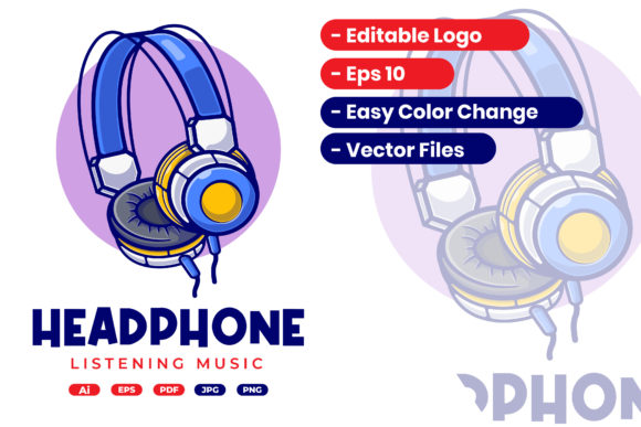 Headphone Cartoon Logo: A Versatile Design Asset for Modern Projects