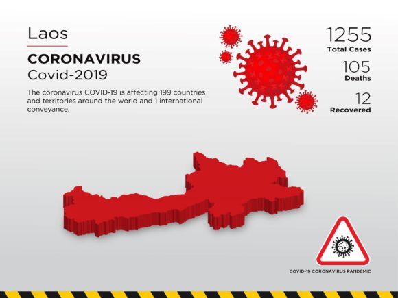 Laos Affected Country 3D Map: A Visual Tool for Understanding Pandemic Impact