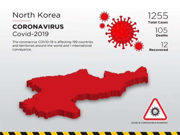 North Korea Affected Country 3D Map – A Visual Tool for Global Health Awareness