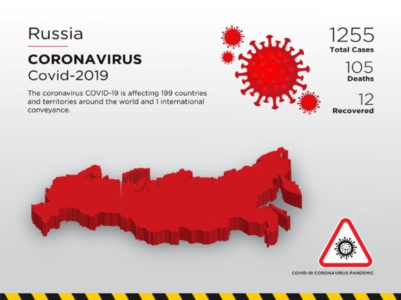 Russia Affected Country 3D Map: Visualizing Global Pandemic Impact