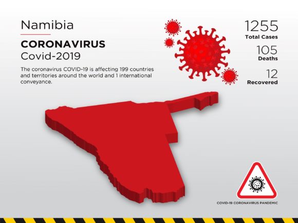 Understanding the Namibia Affected Country 3D Map in Coronavirus Infographics Design