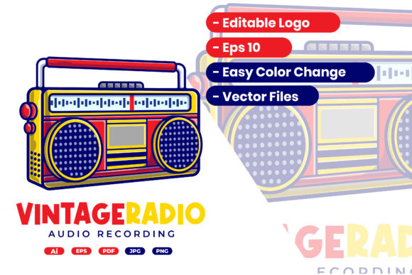 Vintage Radio Cartoon Logo: Style Meets Versatility